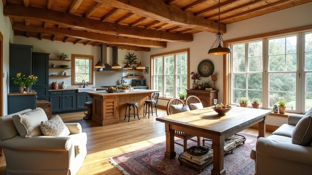 Embrace the Farmhouse Style: Open Floor Plan Living Room and Kitchen Designs That Inspire!