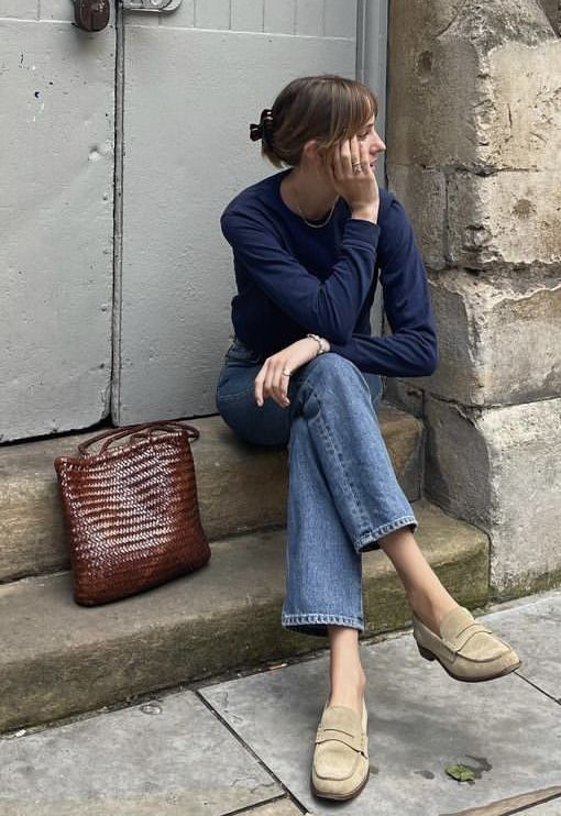 20 Loafer Outfits That Are Perfect for Autumn (You Won't Believe How Chic #12 Looks!) - Casual Sophistication: Sweater and Skirt 1