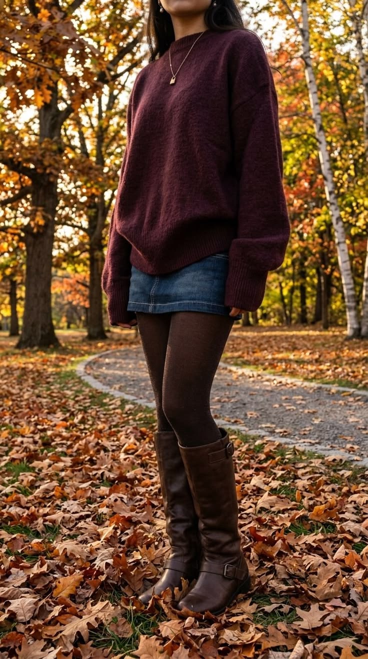 20 Stunning Fall Outfits with Boots (Layering Tips Included!) - Plaid Skirts and Cozy Sweaters 1