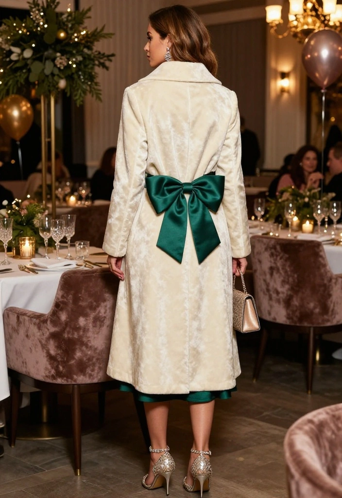 20 Bow-Detail Party Outfits That'll Make Every Festive Look Feel Extra Flirty - 24. The Bow Detail With a Cozy Party Coat 1