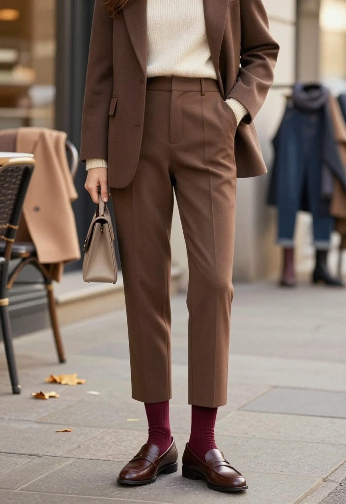 20 Chic Autumn Outfits for Women That Make Getting Dressed Effortless (You’ll Want to Copy #7!) - 8. Loafers, Socks, and Cropped Trousers 1