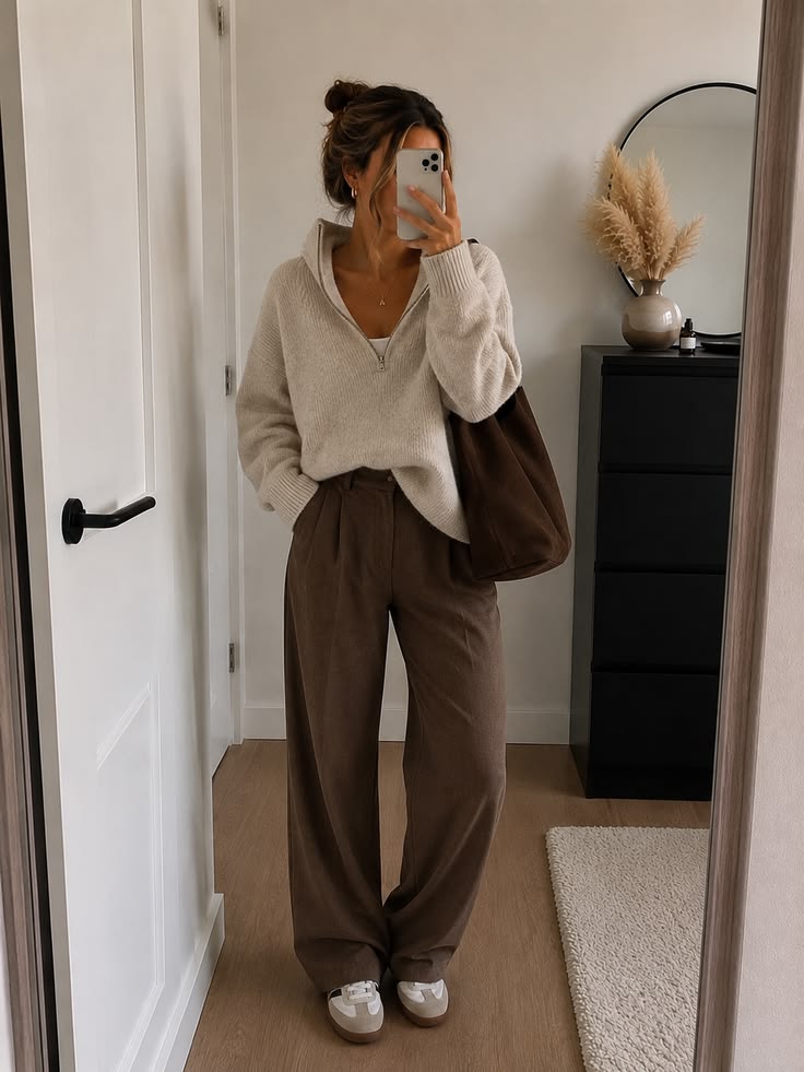 20 Cozy Fall Outfits That Make Staying Home Feel Like a Luxury - 11. Tonal Charcoal Lounge Set 1