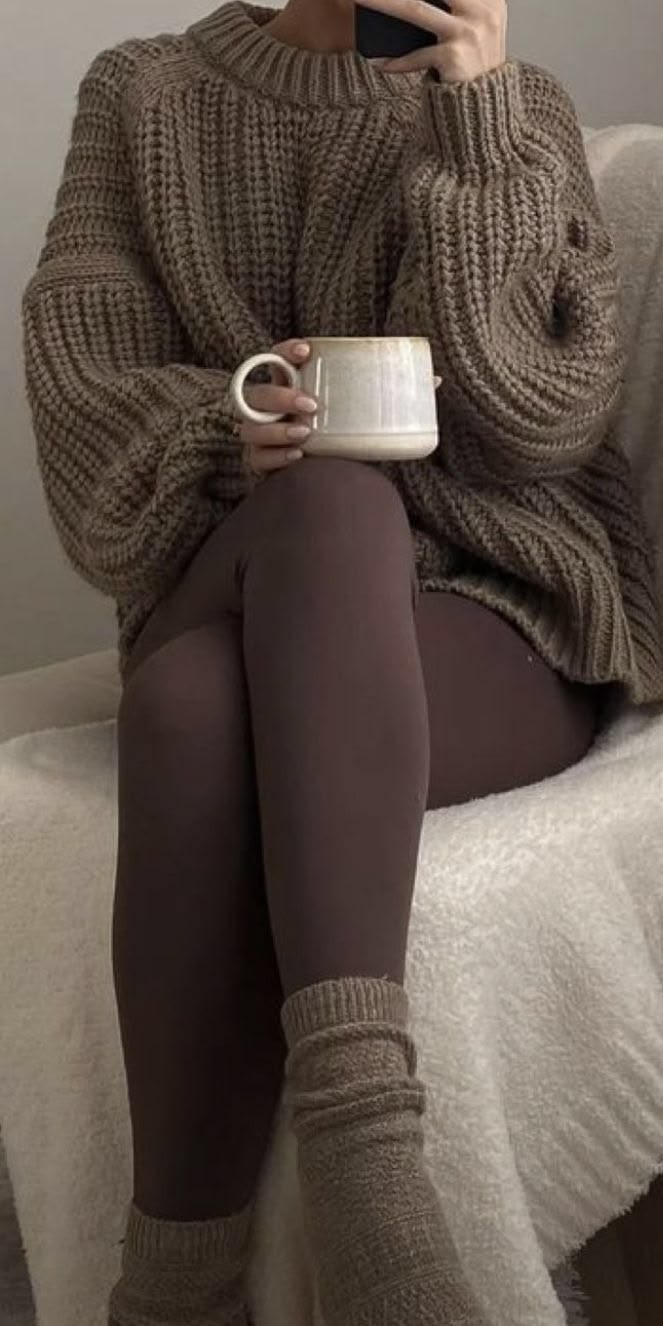 20 Cozy Fall Outfits That Make Staying Home Feel Like a Luxury - 7. The Close-Up Cocoa Knit Moment 1