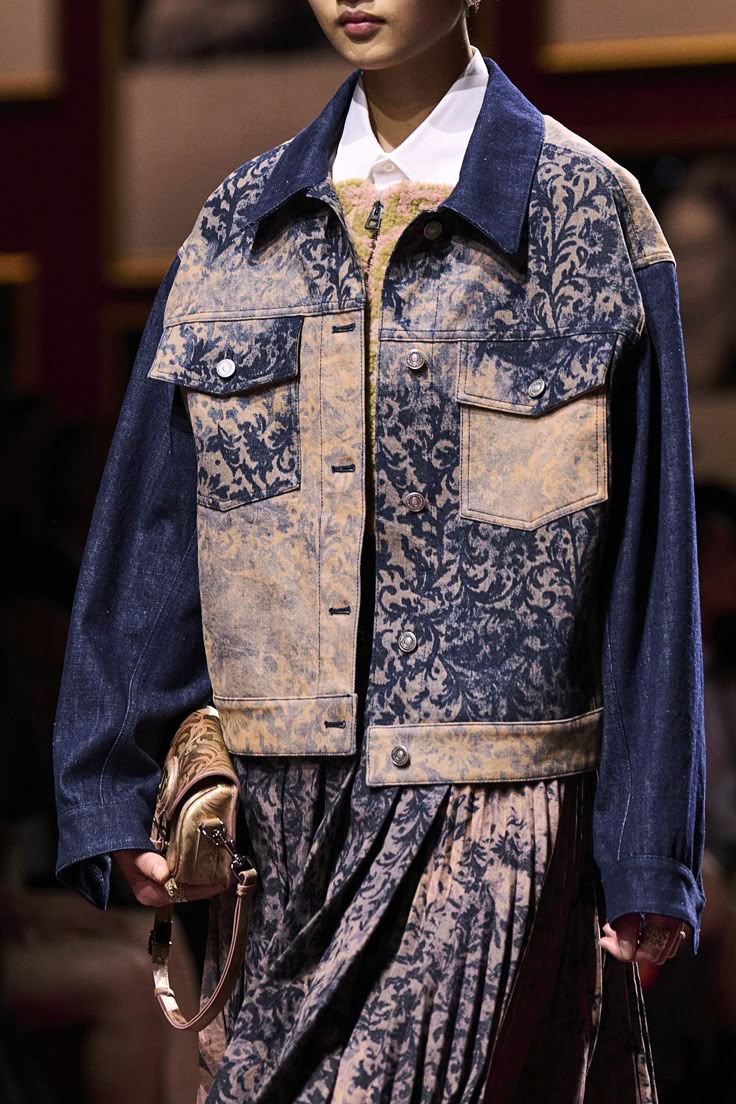 20 Designer Coats That Will Make Your Winter Wardrobe Look Instantly More Luxurious - 3. The Brocade Denim Coat That Refuses to Be Basic 1