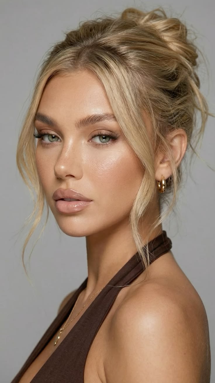 20 Elegant Messy Updos That Are Perfect for Prom, Parties, and Special Events - 15. The Polished Blonde Face-Frame 1