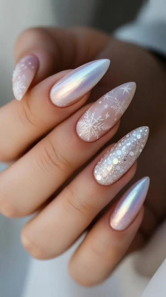 20 Stunning Winter Nail Designs That’ll Make Your Hands the Star of Every Holiday Party - 6. Iridescent Ice Queen Nails 1