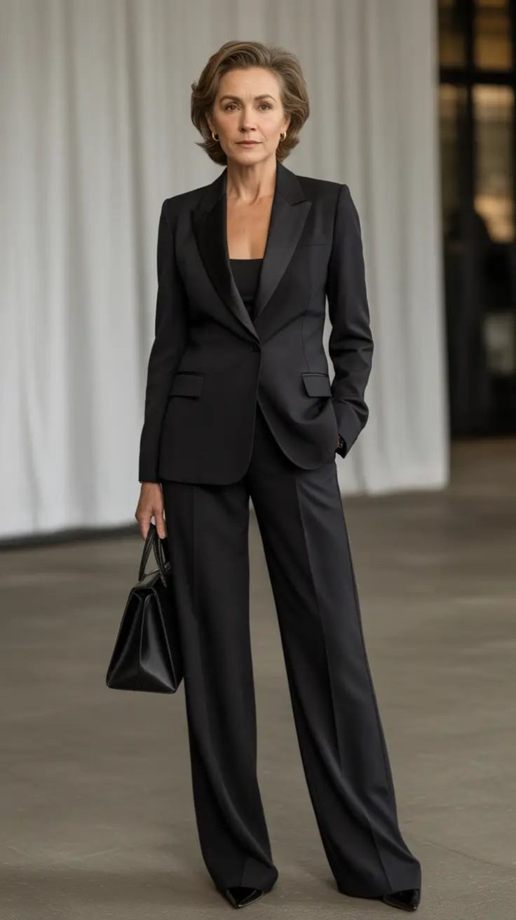 20 Stylish Black Blazer Outfits To Wear Anywhere & Everywhere - 13. The Timeless Tailored Suit 1