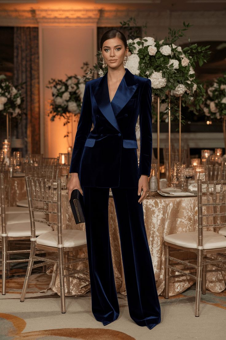 20 Winter Wedding Guest Dresses That Prove Cold Weather Style Can Be Absolutely Stunning! - 2. The Midnight Velvet Power Suit 1