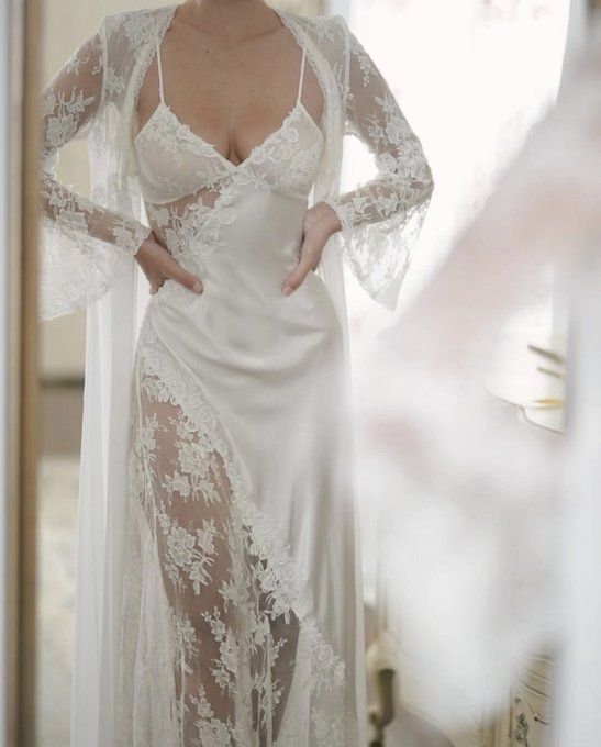 Bridal Lingerie: 20 Elegant Pieces for the Wedding Day and Honeymoon - 11. The Embroidered Satin Slip Gown 1